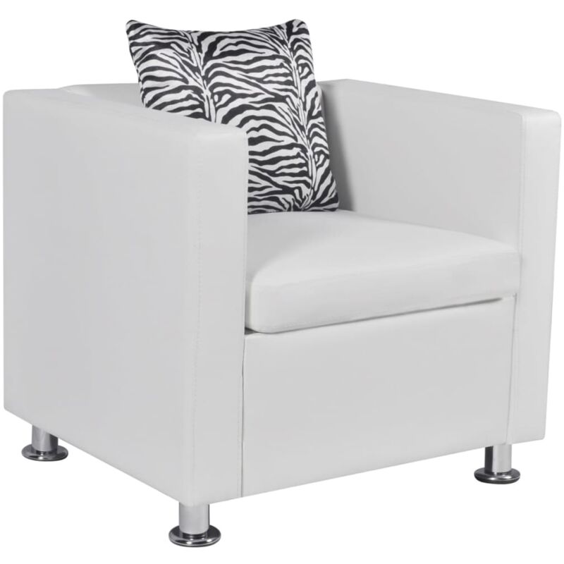 Fauteuil blanc similicuir Vidaxl