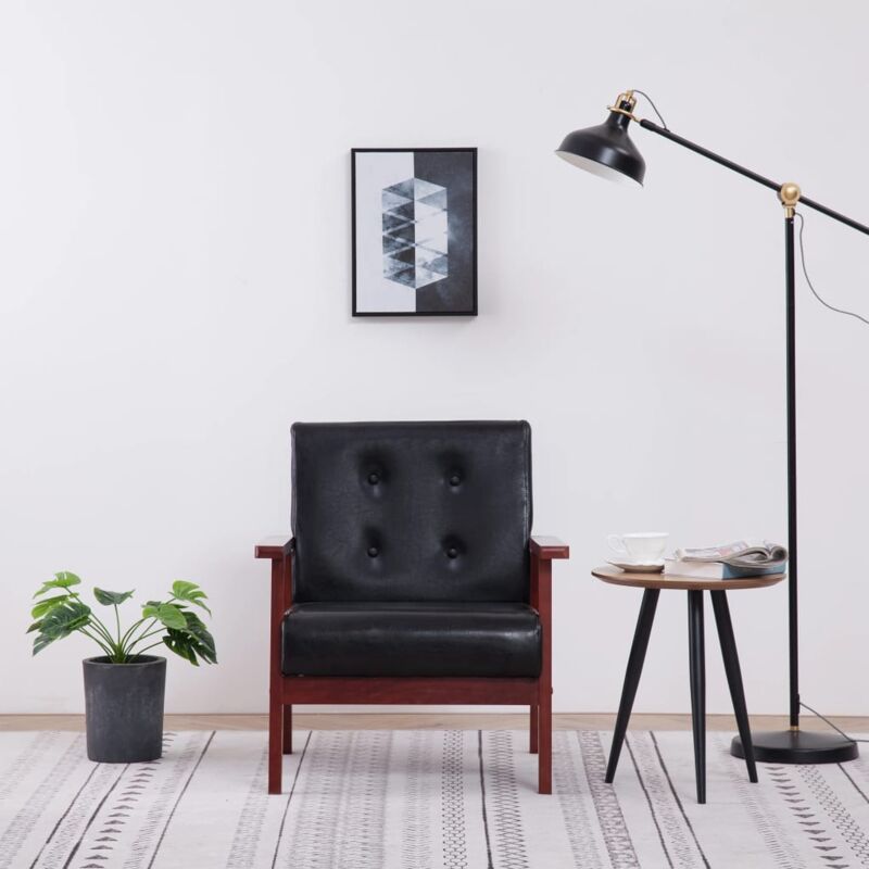 Fauteuil noir similicuir Vidaxl