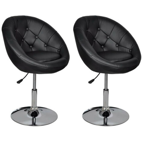 Fauteuil noir Similicuir Kapole - Lot de 2
