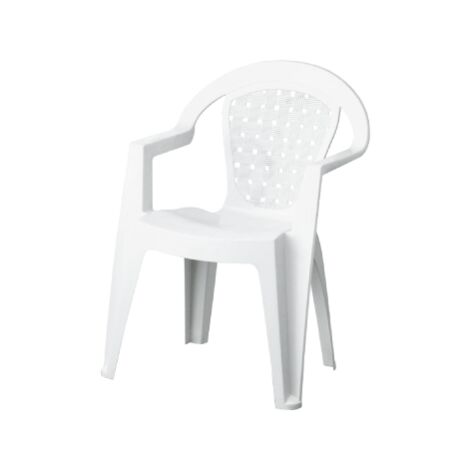 Fauteuil Norma antide'rapant en re'sine antichoc 56x45x80 cm blanc pour jardin exte'rieur