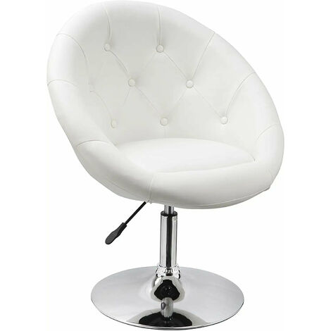 Fauteuil oeuf capitonné design synthétique PU chaise bureau blanc FAL09001