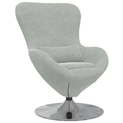 Fauteuil œuf en velours gris clair
