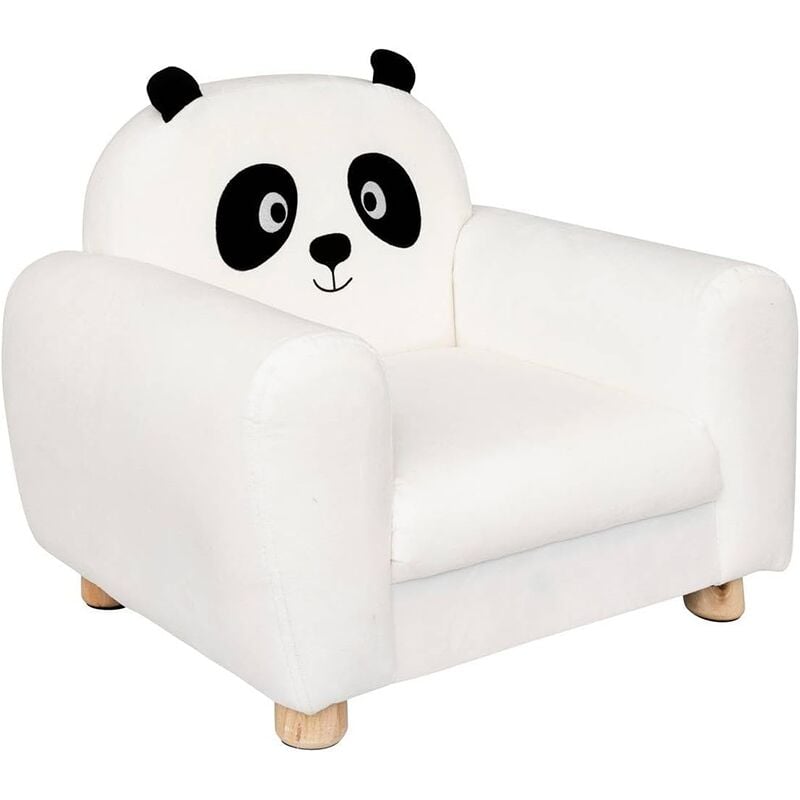 Fauteuil Enfant Avec Oreilles Panda Blanc Atmosphera