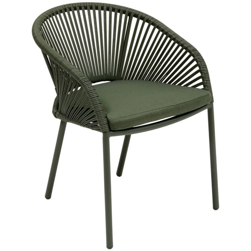 Fauteuil de jardin Oryon empilable vert laurier - Hespéride