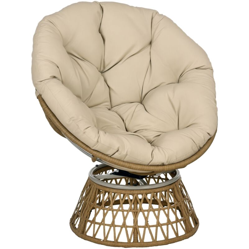 Fauteuil papasan - Outsunny - résine tressé rotin PE -