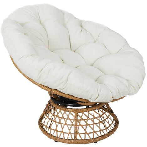 Fauteuil papasan polyrotin rotatif. loveuse outdoor/indoor Ø96cm