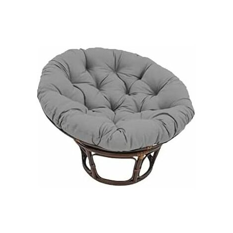 Fauteuil Papasan Rotin Naturel différent Coloris (Rotin Foncé, Coussin Gris Clair)
