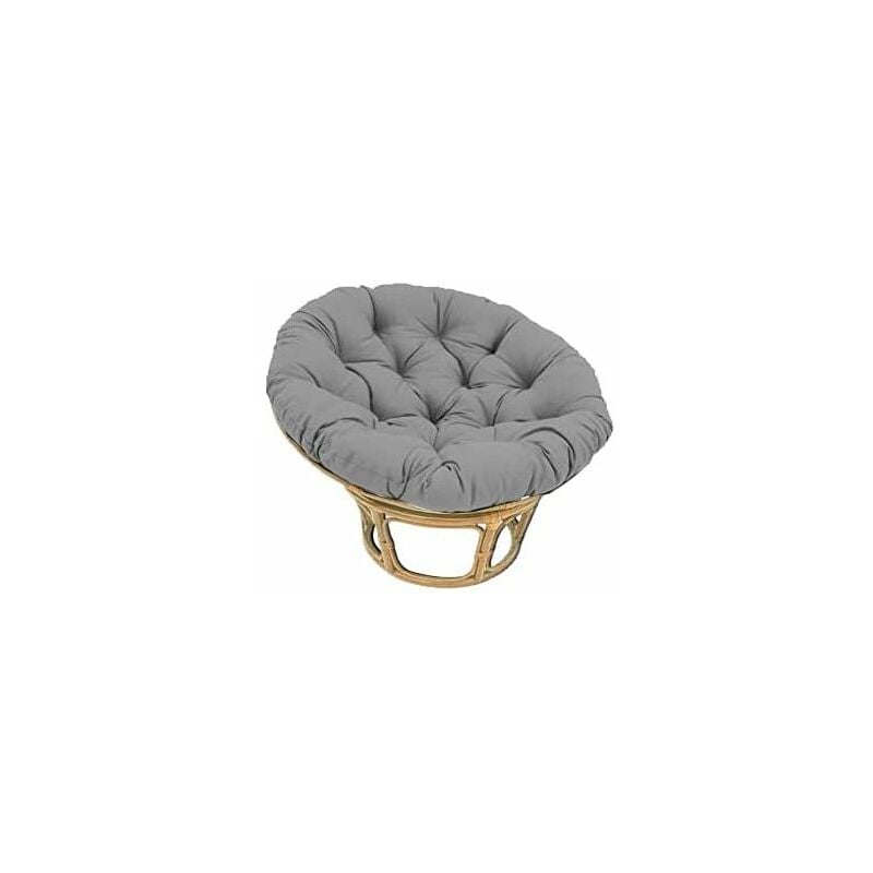 Fauteuil Papasan Rotin Naturel différent Coloris (Rotin Clair, Coussin Gris Clair)