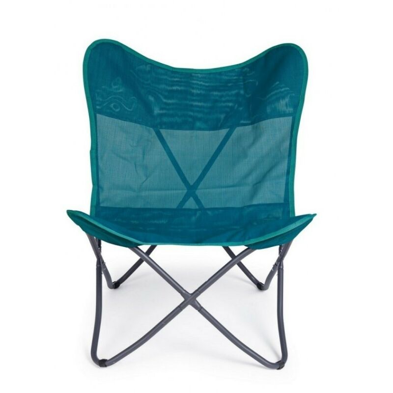 Chaise de mer pliante en textilène Vert d'Eau butterfly gabicce 77.5x81x h89 cm