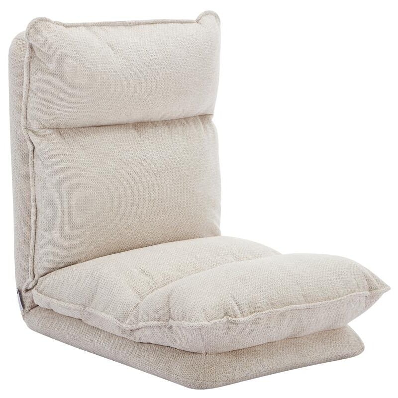 Vente-unique - Fauteuil paresseux convertible réglable en tissu chiné beige murtera