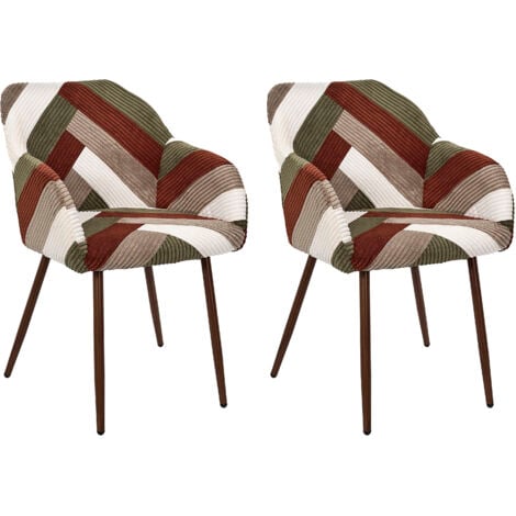 THE HOME DECO FACTORY Fauteuil Patchwork Cotele Scott - Lot De 2