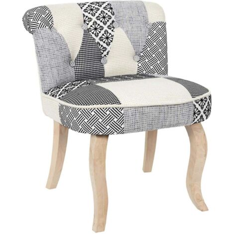 Fauteuil Patchwork Eleonor Gris Home Deco Factory