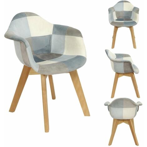 RSD DISTRIB Fauteuil Patchwork Enfant Leonie Bleu M2