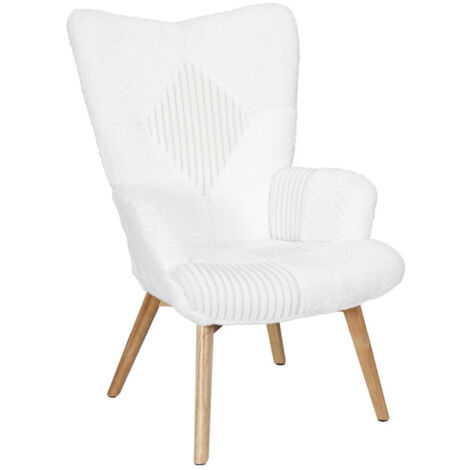 Fauteuil Patchwork "Helsinki" 100cm Blanc