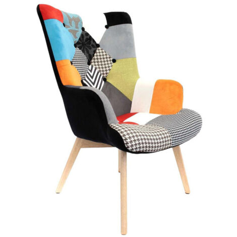 Fauteuil Patchwork "Helsinki" 99cm Multicolore