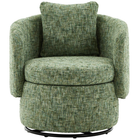 Fauteuil pivotant 360° avec rangement caché, coussin confortable, vert