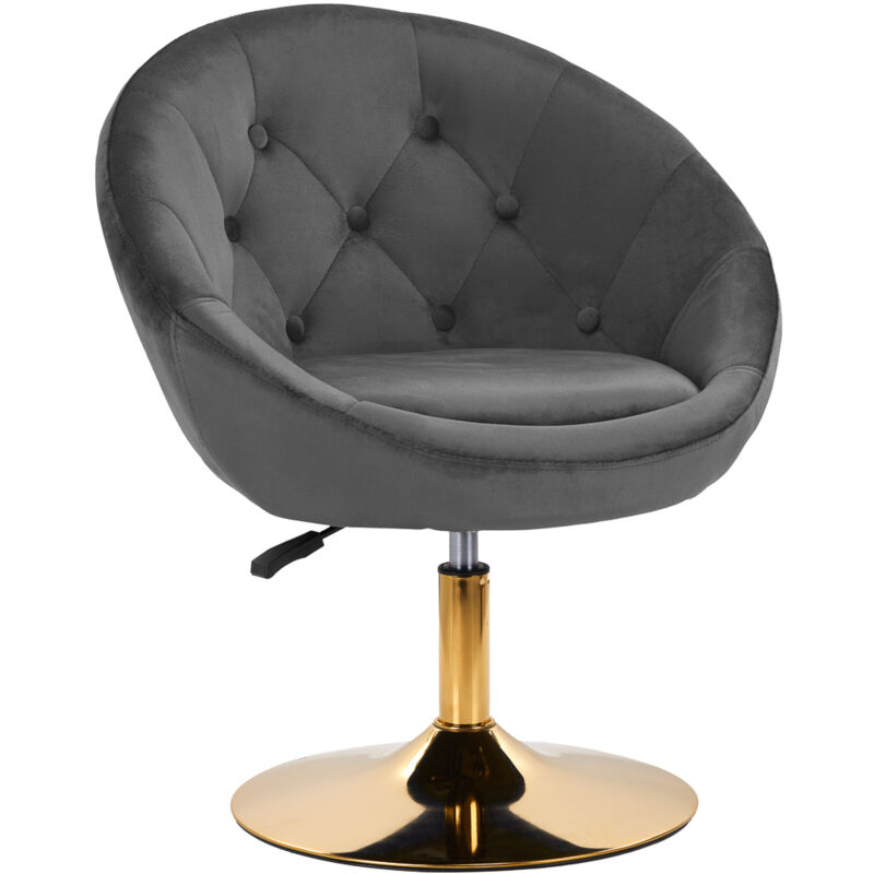 Fauteuil pivotant 4Rico QS-BL12B, velours gris