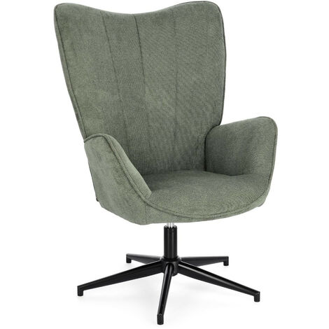 Fauteuil pivotant 69x72x106 cm en tissu gris - JOFFRY