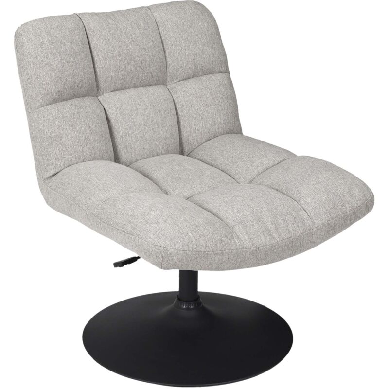 The Home Deco Factory - Fauteuil pivotant en tissu Anton Gris clair