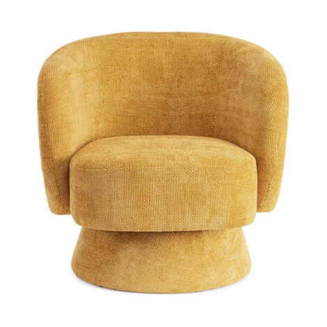 Fauteuil pivotant avec pied central en tissu - JULIO