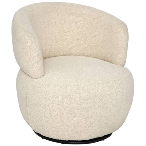Fauteuil pivotant bouclette beige Sileo Atmosphera
