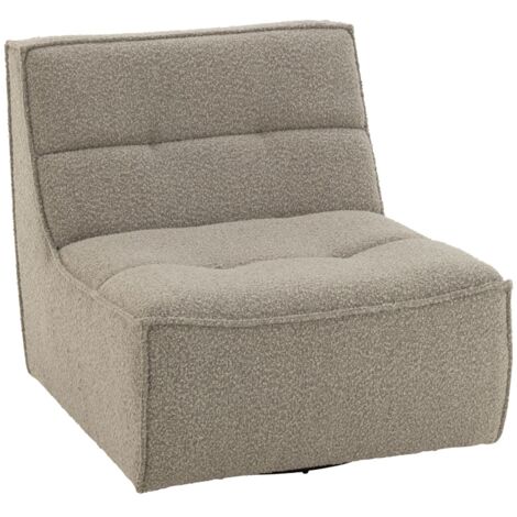 Fauteuil pivotant carré en tissu bouclette Taupe 97x83x83 cm