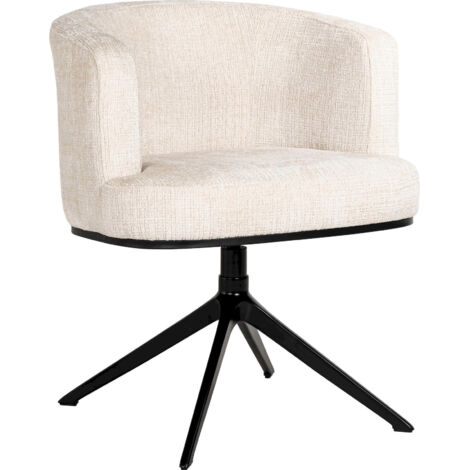 Fauteuil Pivotant Cheyenne Beige Chenille - Beige chenille épuré et moderne