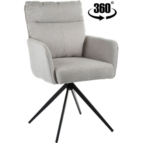 Fauteuil pivotant ELDO recouvert de tissu beige