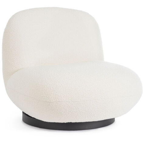 Fauteuil pivotant en tissu bouclette - JEAN