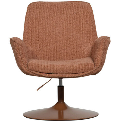 Fauteuil pivotant et réglable 63x57x80 cm en tissu terracotta
