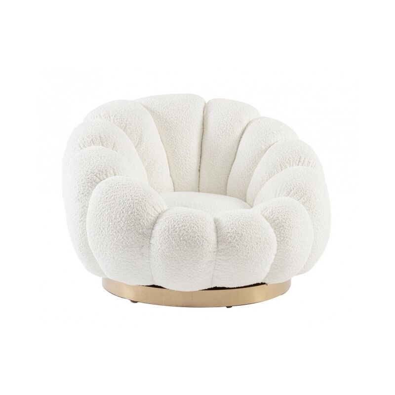 Iperbriko - Fauteuil pivotant florel blanc 86x62x72