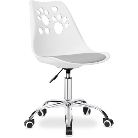 Fauteuil pivotant Grover blanc et gris