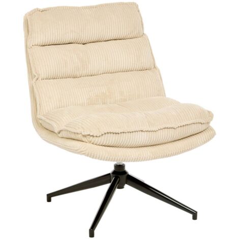 Fauteuil Pivotant Harper en Tissu Beige L74,5xl64xH87 cm - Atmosphera créateur d'intérieur