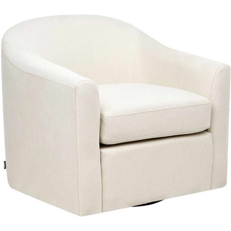 Fauteuil Pivotant Hydrofuge Rembourrage Épais Tissu Polyester Beige Clair Magnor