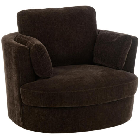 Fauteuil Pivotant "Swiv" 109cm Marron Foncé