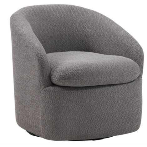 Fauteuil pivotant tissu à bouclettes-Gris