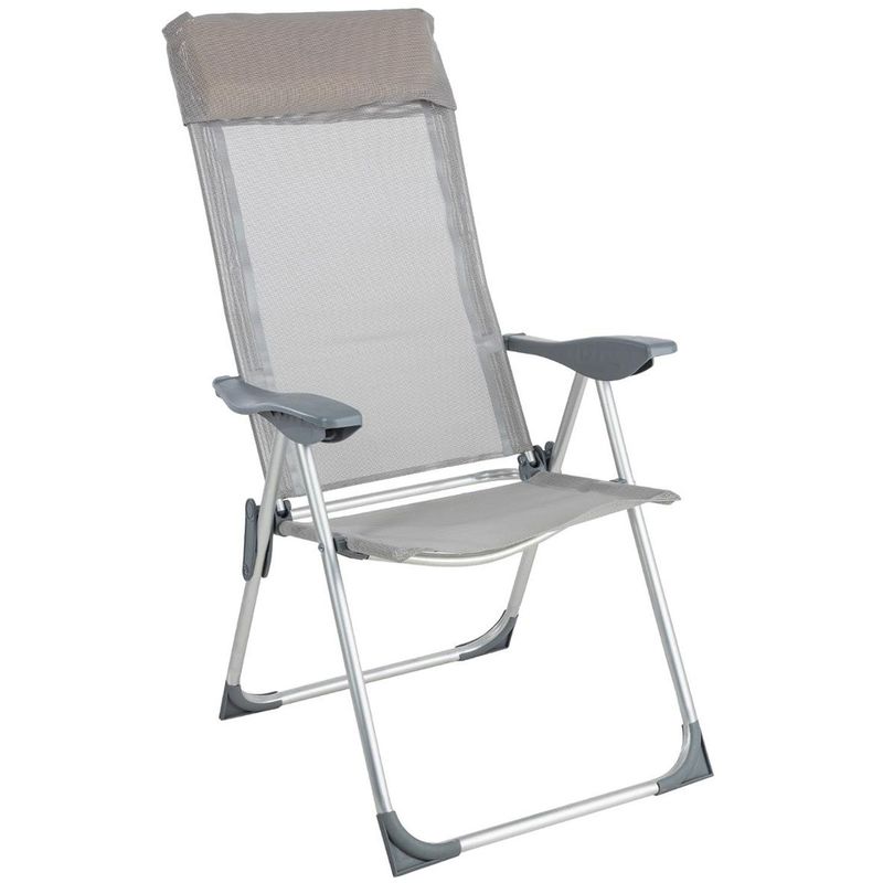 fauteuil pliant aloe - 5 positions - 75 x 60 x 110 - gris