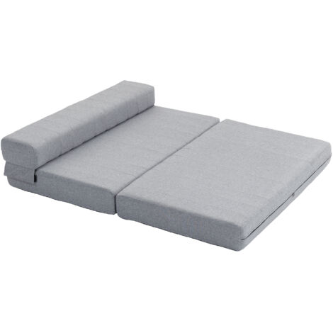 Fauteuil pliant convertible en lit d'appoint, pliable, supporte jusqu'à 250 kg, 138 x 80 x 50 cm, gris