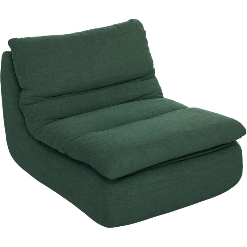 Homcom - Fauteuil poire grand confort déhoussable - fauteuil paresseux - fauteuil en mousse expansible tissu vert