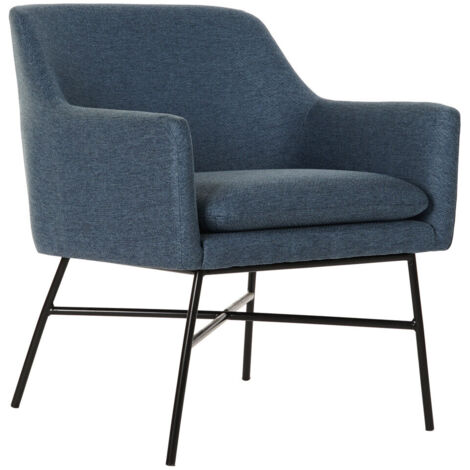 Fauteuil Polyester Métal 66X62X75 Bleu