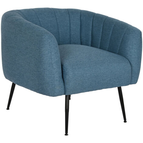 Fauteuil Polyester Métal 81X75X73 Bleu