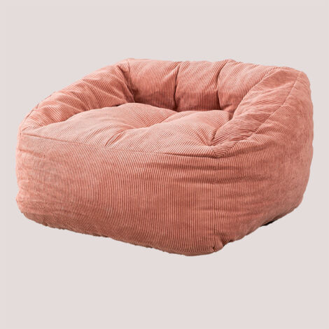 SKLUM Fauteuil Pouf en Velours Côtelé Thiago