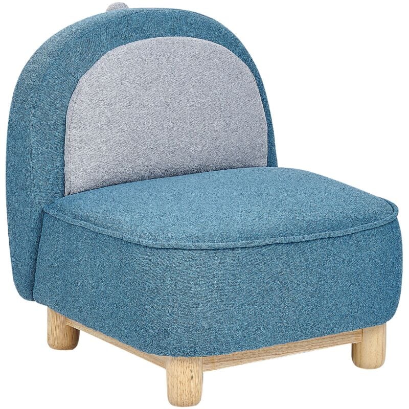Beliani - Fauteuil pour Enfant en Forme de Dinosaure en Polyester Bleu et Bois d'Hévéa Faborg