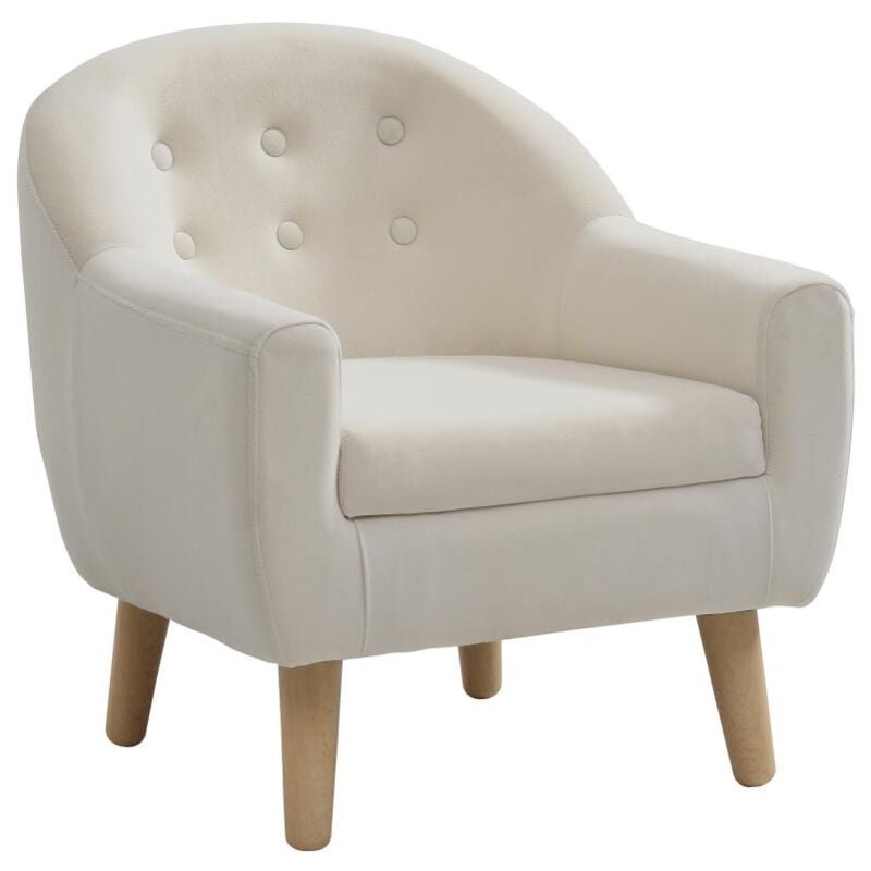 Fauteuil pour enfant en velours beige casorla