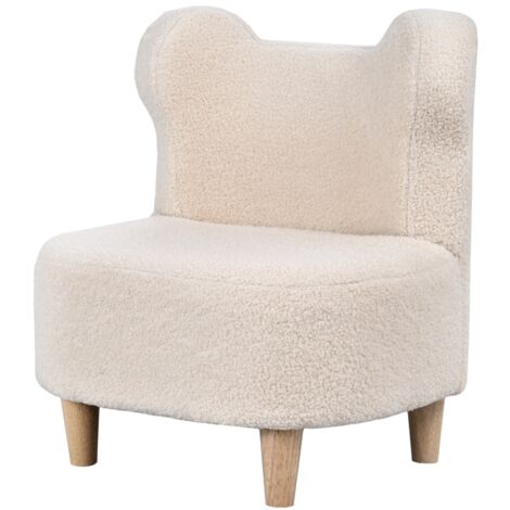Fauteuil pour enfants,fauteuil moelleux avec oreilles d’ours,housse en polaire,mousse,beige