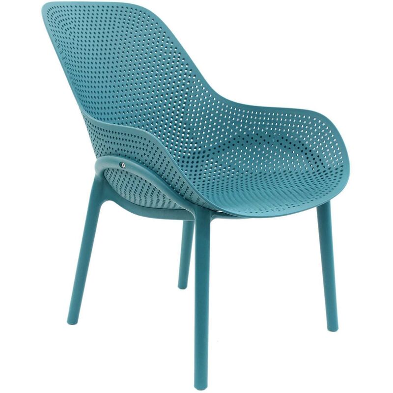 The Home Deco Factory - Fauteuil de jardin en polypropylène Malibu Bleu
