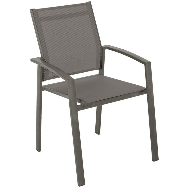 Fauteuil de jardin empilable Axiome speculoos & praline aluminium traité époxy - Hespéride - Spéculoos / praline