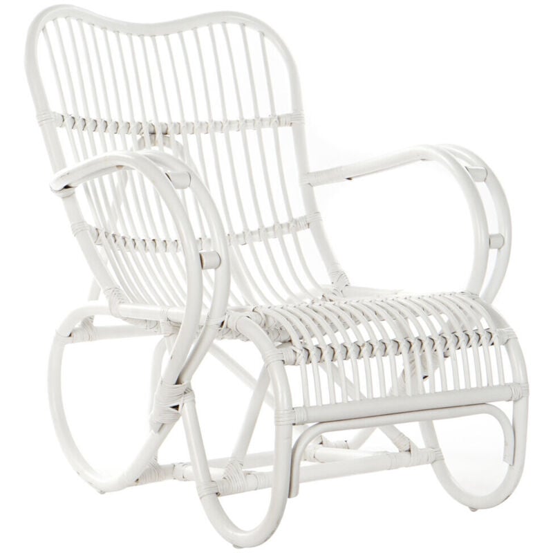 Fauteuil Rotin 75X85X85 Blanc