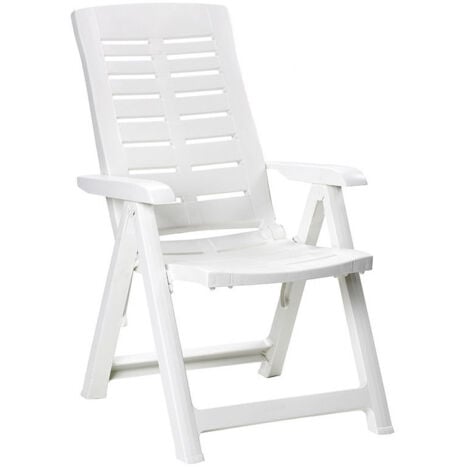 Fauteuil Pliant. Couleur: Blanc 60x61x109cm Modèle: Multipositionnes Progarden