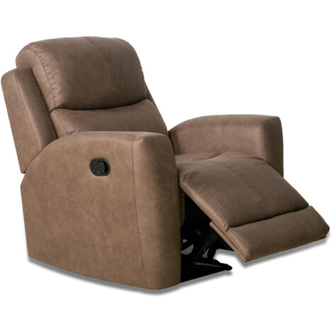 Fauteuil relax 1 place en simili-cuir coloris Marengo - Longueur 96 x profondeur 93 x hauteur 103 cm